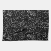 Serviette florale noire et blanche (Horizontal)