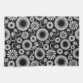 Serviette florale noire et blanche (Horizontal)