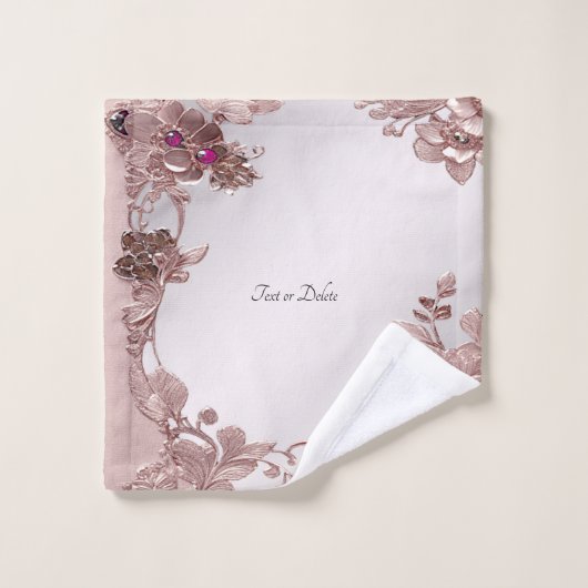 Serviette Florale Rose (Gant de toilette)