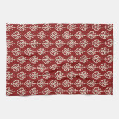 Serviette florale rouge et crème de tissu de (Horizontal)