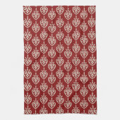Serviette florale rouge et crème de tissu de (Vertical)