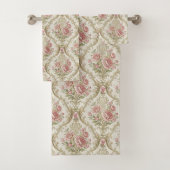 Serviette Florale Victorienne Douce Élégance Vinta (En situation)