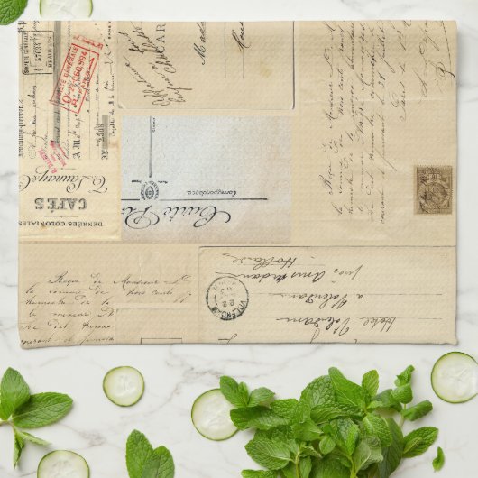 Serviette française de carte postale de forme (Plié)