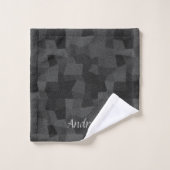 Serviette géométrique Abstraite moderne en noir et (Gant de toilette)