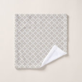 Serviette géométrique beige et blanc (Gant de toilette)