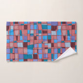 Serviette géométrique MCM - Berry et sarcelle (Serviette à main)