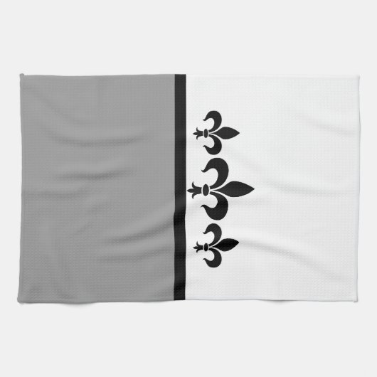Serviette Gris Fleur De Lis Swanky (Horizontal)