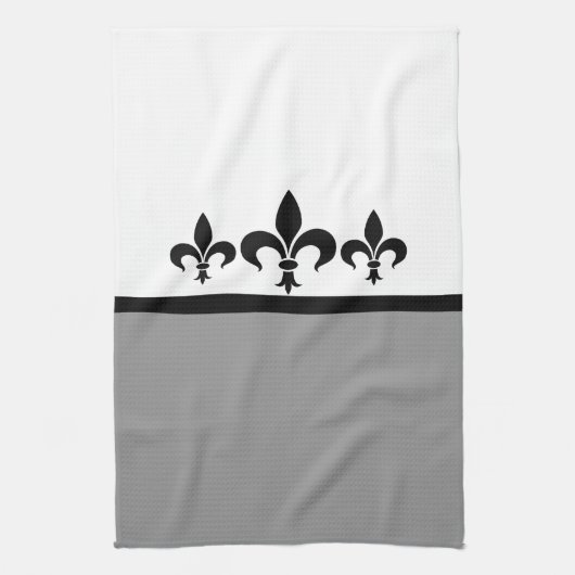 Serviette Gris Fleur De Lis Swanky (Vertical)