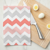 Serviette grise de corail de tissu de cuisine de (Quart Plié)