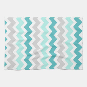 Serviette grise turquoise de tissu de cuisine de