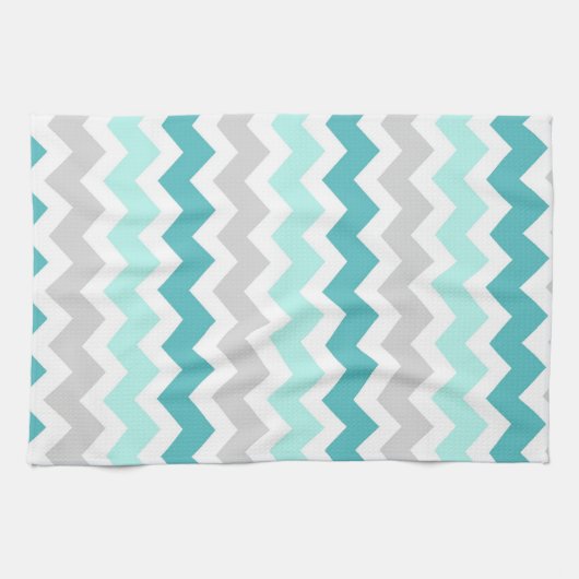 Serviette grise turquoise de tissu de cuisine de (Horizontal)