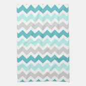 Serviette grise turquoise de tissu de cuisine de (Vertical)