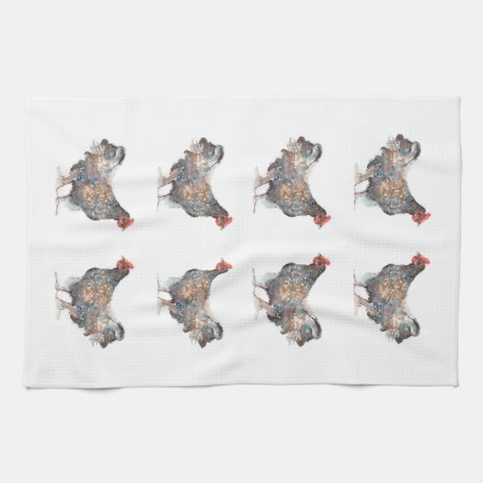 Serviette Hen Tea (Horizontal)