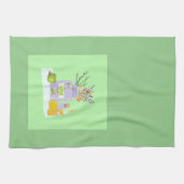 Serviette Herbes Vert avec Huiles & Fleurs (Horizontal)