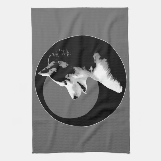 Serviette Husky Pup Husky Malamute Serviette de th (Vertical)