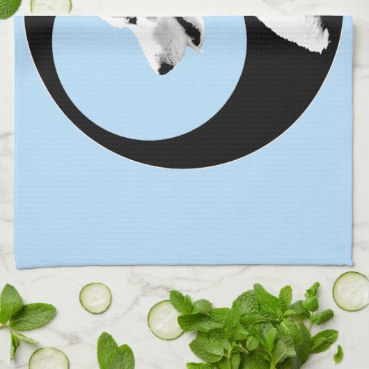 Serviette Husky Pup Husky Malamute Serviette de th (Plié)