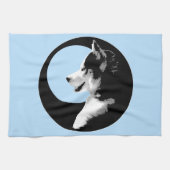 Serviette Husky Pup Husky Malamute Serviette de th (Horizontal)