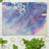 Serviette impressionniste bleue et violette Maddie (Plié)