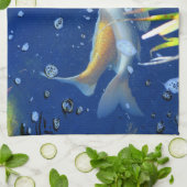 serviette japonaise koi carp pond (Plié)