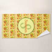 Serviette jaune personnalisée douce comme l'été -  (Serviette de bain)