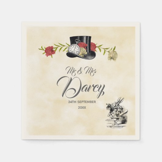 Serviette jetable Alice au pays des merveilles (Devant)