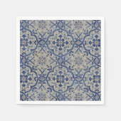 Serviette jetable en carreaux bleus (Devant)