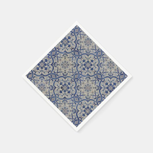 Serviette jetable en carreaux bleus (Coin)