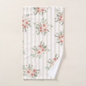 Serviette Jetée Rose Flore Vert. Blancs (Serviette à main)