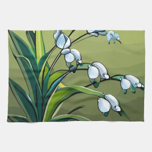 serviette : Jolie Lily : Danser délicate du printe (Horizontal)