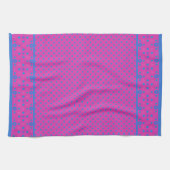 Serviette Kichen, Magenta : Points Bleus Lumineux (Horizontal)