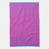 Serviette Kichen, Magenta : Points Bleus Lumineux (Vertical)