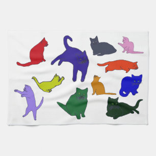 Serviette Kitties colorée