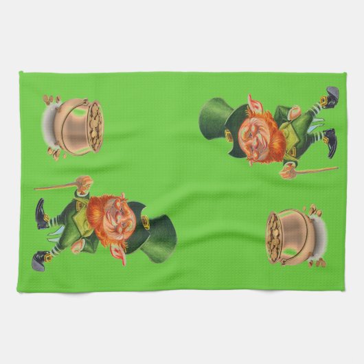 Serviette LEPRECHAUN ET POT D'OR (Horizontal)