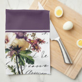 Serviette libellule et fleurs (Quart Plié)