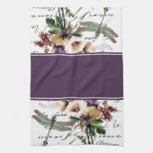 Serviette libellule et fleurs (Vertical)