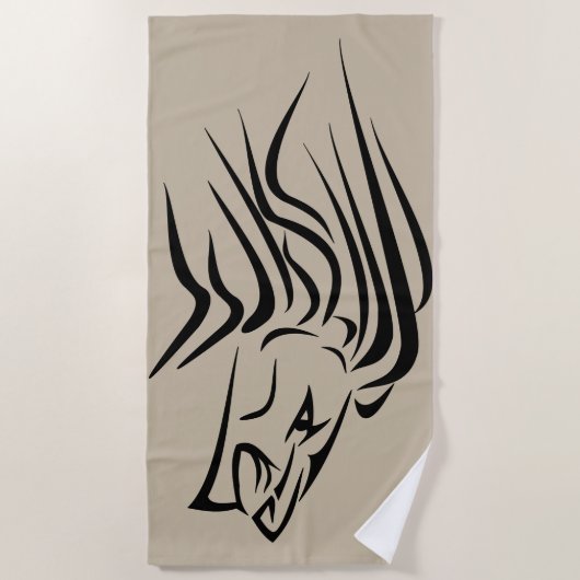 Serviette Lion Beach - Choisissez la couleur (Devant)