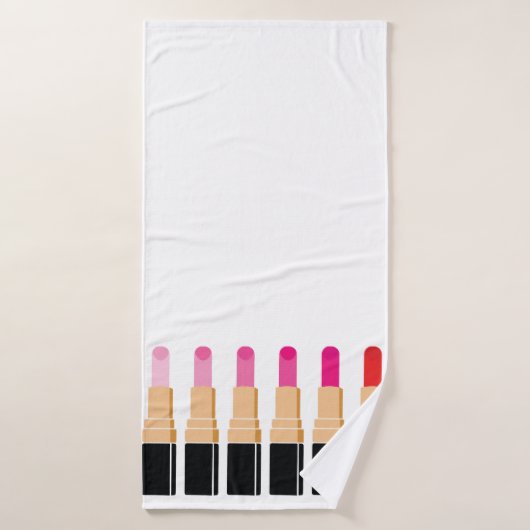 Serviette Lipsticks Rose (Serviette de bain)