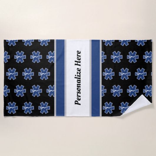 Serviette Logo Beach EMS d'urgence (Devant)