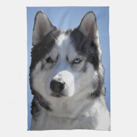 Serviette Loup Chien Husky Malamute Serviette de T (Vertical)