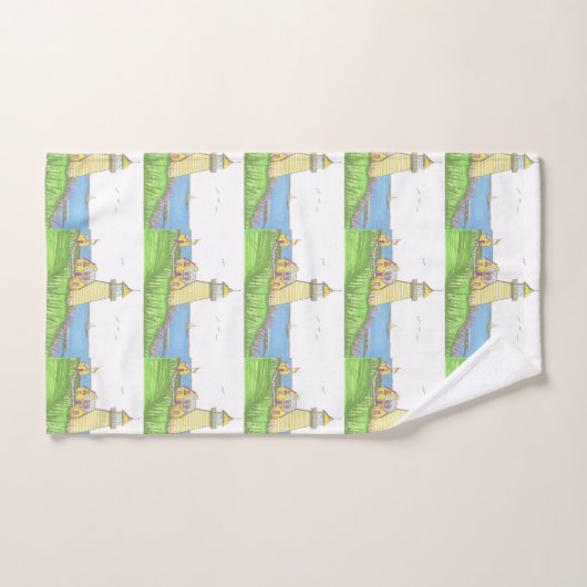 Serviette main du phare jaune (Serviette à main)