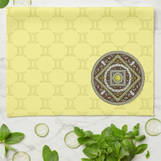 Serviette main Gemini Mandala (Plié)