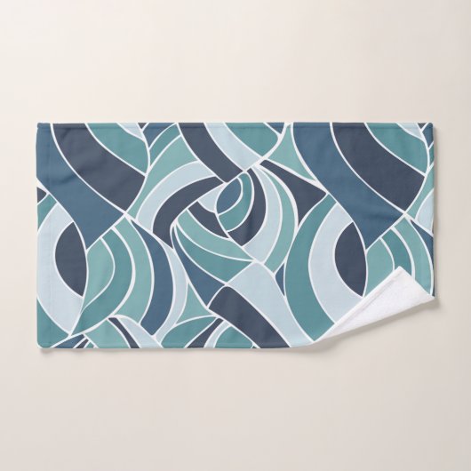Serviette main turquoise & Blue Ocean Waves (Serviette à main)