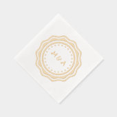 serviette mariage au monogramme doré. (Droite)