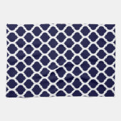 Serviette marocaine de bleu marine et blanche de (Horizontal)