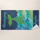 Serviette Mermaid Beach personnalisée (Devant)