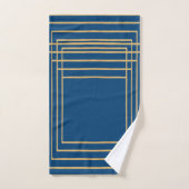 Serviette métallisée bleu or marine (Serviette à main)