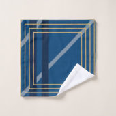 Serviette métallisée bleu or marine (Gant de toilette)