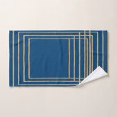 Serviette métallisée bleu or marine (Serviette à main)