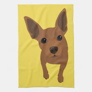 Serviette minimum de portrait de chien de Pin de