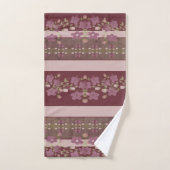 Serviette mixte en fleurs et en bandes (Serviette à main)